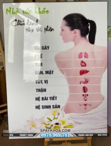 Tranh treo tường SPA Massage Đông Y Gội Đầu tranh trang trí cho các spa massage spa chuyên về đông y và chăm sóc hệ tim mạch tạo không gian thư giãn